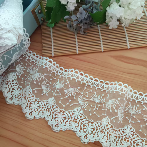 Floral Embroidered Cotton Lace